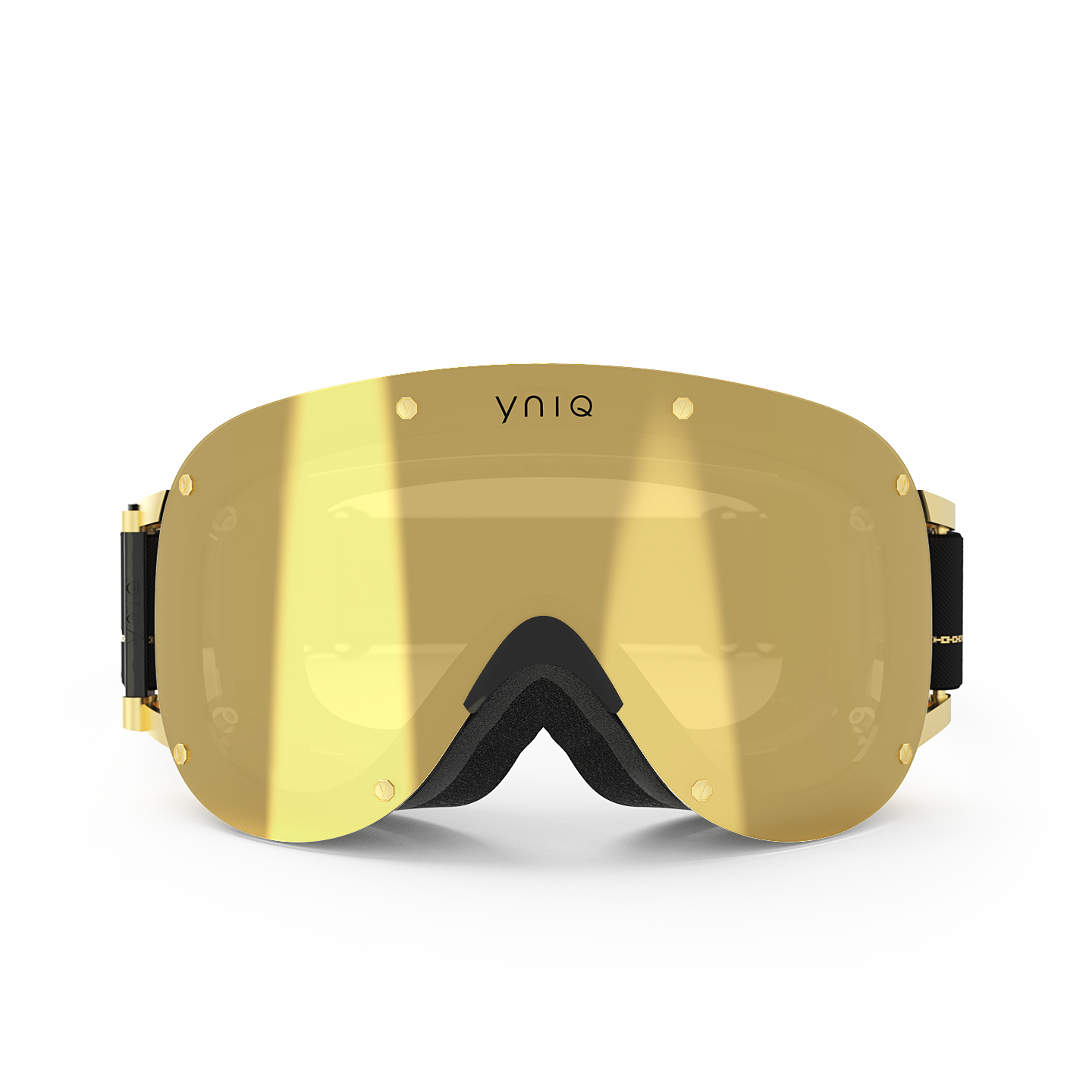 yniq ski goggles review YNIQ Eyewear White Rose Gold Goggle in Metallic Neutral